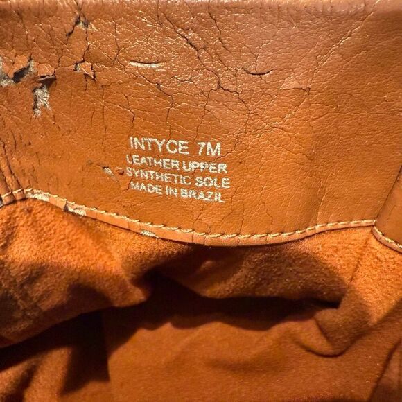 STEVEN by Steve Madden Leather Intyce Low Wedge Riding Boots Tan Size 7M - Picture 9 of 9